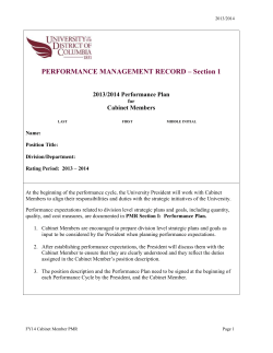 2013/2014 PERFORMANCE MANAGEMENT RECORD – Section 1
