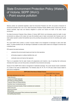 EPA Water Industry Reference Group - Discussion