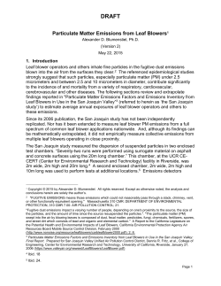 2. Particulate Matter Emissions from Leaf Blowers