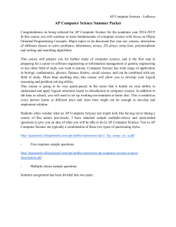 AP Summer Assignment - LaRocca