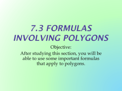 7.3 Formulas involving polygons
