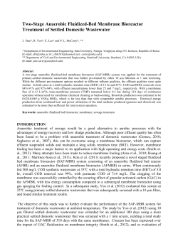 Outline paper submitted to the IWA World Water Congress