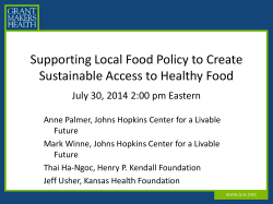 Supporting Local Food Policy to Create Sustainable Access to