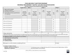 CACFP Informal Procurement Quote Log