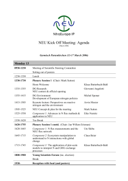 NEU Kick Off Meeting Agenda