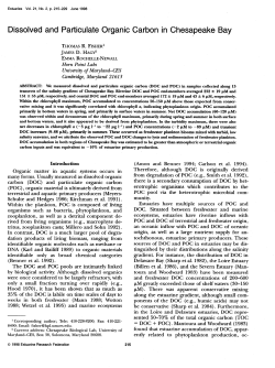 Dissolved and Particulate Organic Carbon in Chesapeake Bay