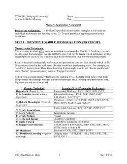 Memory Application Assignment