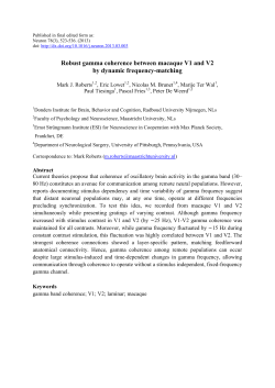 Robust gamma coherence between macaque V1 and V2 by