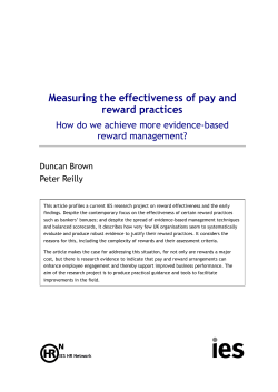 Measuring the effectiveness of pay and reward practices