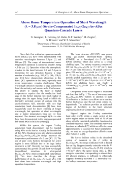 Above Room Temperature Operation of Short Wavelength (&lambda; = 3.8 &mu;m)