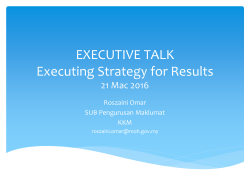 EXECUTIVE TALK Executing Strategy for Results 21 Mac 2016