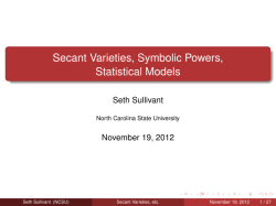 Secant Varieties, Symbolic Powers, Statistical Models