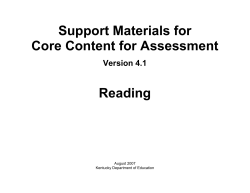 Reading DoK Levels Kentucky