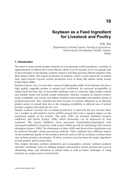 Soybean as a Feed Ingredient for Livestock and Poultry