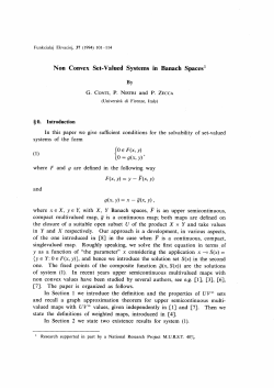 Non Convex Set-Valued Systems in Banach Spaces1