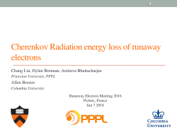 Cherenkov Radiation energy loss of runaway electrons