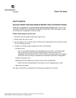 Client Tip Sheet SOUTH DAKOTA Assurant Health