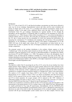 Stable carbon isotopes of DIC and dissolved methane
