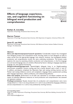 Effects of language experience, use, and cognitive