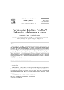 Are &ldquo;late-signing&rdquo; deaf children - School of Psychology