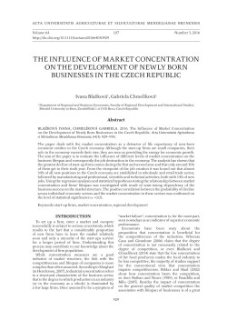 the influence of market concentration on the development of newly