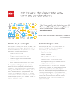 Infor Industrial Manufacturing for sand, stone, and gravel producers