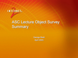Lecture Objects Survey Results