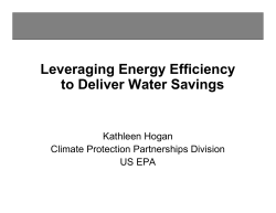 Leveraging Energy Efficiency to Deliver Water Savings
