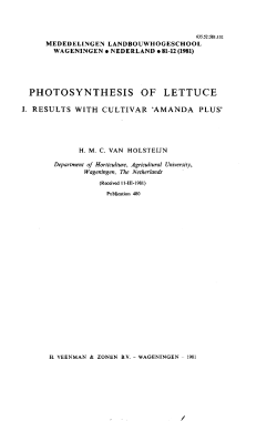 photosynthesis of lettuce - Wageningen UR E