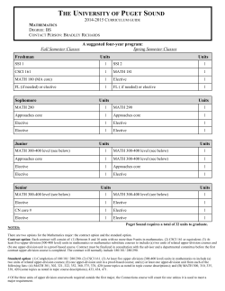 THE UNIVERSITY OF PUGET SOUND 2014