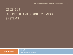 Set 17: Fault-Tolerant Register Simulations