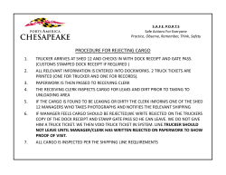 PROCEDURE FOR REJECTING CARGO