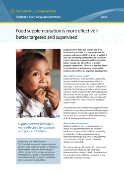 Food supplementation is more effective if better targeted and