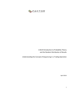 A Brief Introduction to Probability Theory and the Random
