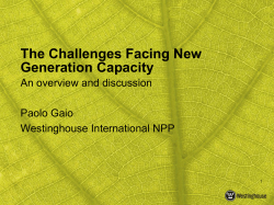 The Challenges Facing New Generation Capacity