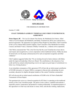 NEWS RELEASE FOR IMMEDIATE DISTRIBUTION October 27