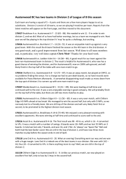 Austenwood BC has two teams in Division 2 of