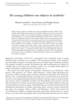 Do young children use objects as symbols?