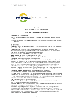 pv cycle weee distributor take back scheme terms