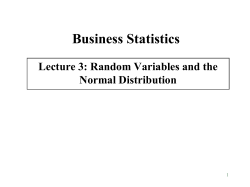 Probability, Random Variables and the Normal Distribution