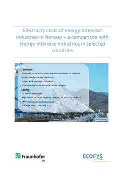 Electricity costs of energy-intensive industries in