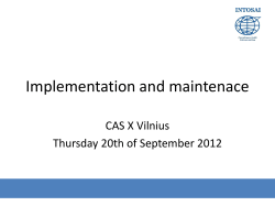 Implementation and maintenace