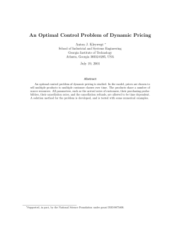 An Optimal Control Problem of Dynamic Pricing