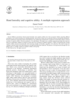 Hand laterality and cognitive ability: A multiple