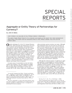 Aggregate or Entity Theory of Partnerships for Currency?