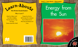 Energy from the Sun Energy from the Sun