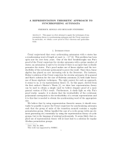Synchronizing automata and representation theory