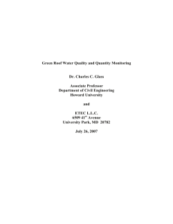 Green Roof Water Quality and Quantity Monitoring