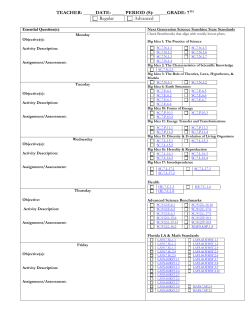 Lesson Plan Template - Citrus County Science curriculum k