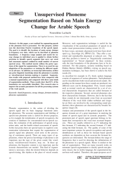 Unsupervised Phoneme Segmentation Based on Main Energy